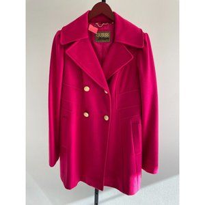 Guess Womens Pink Wool Blend Winter Coat Size L (31877)
